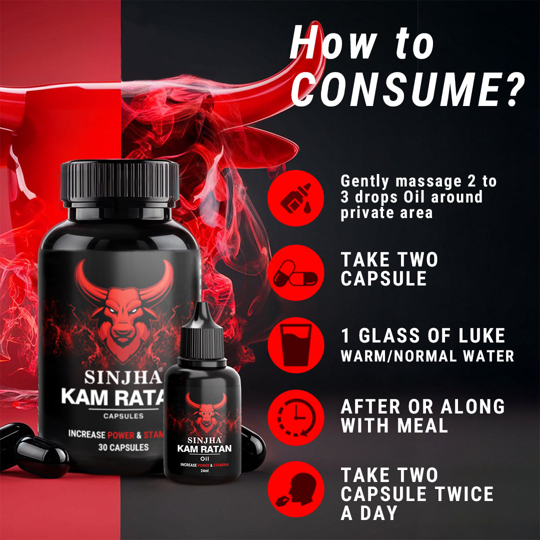 Sinjha Kam-Ratan Capsule & Oil One Month Combo